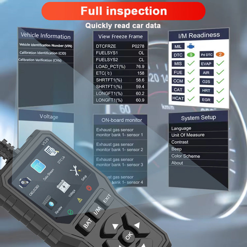 🚗 OBD2 Advanced Diagnostic Tool – Professional Engine Code Reader 🔧